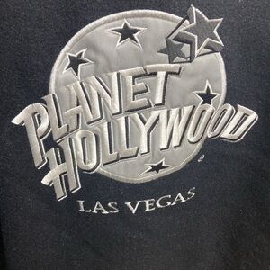 Vintage 1991 Planet Hollywood Las Vegas Leather Trim Jacket
